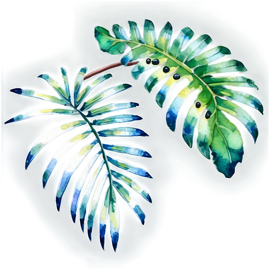 Watercolor Palm Leaves PNG 18 PNG with transparent background