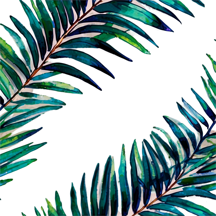 Watercolor Palm Leaves PNG dgx60 PNG with transparent background