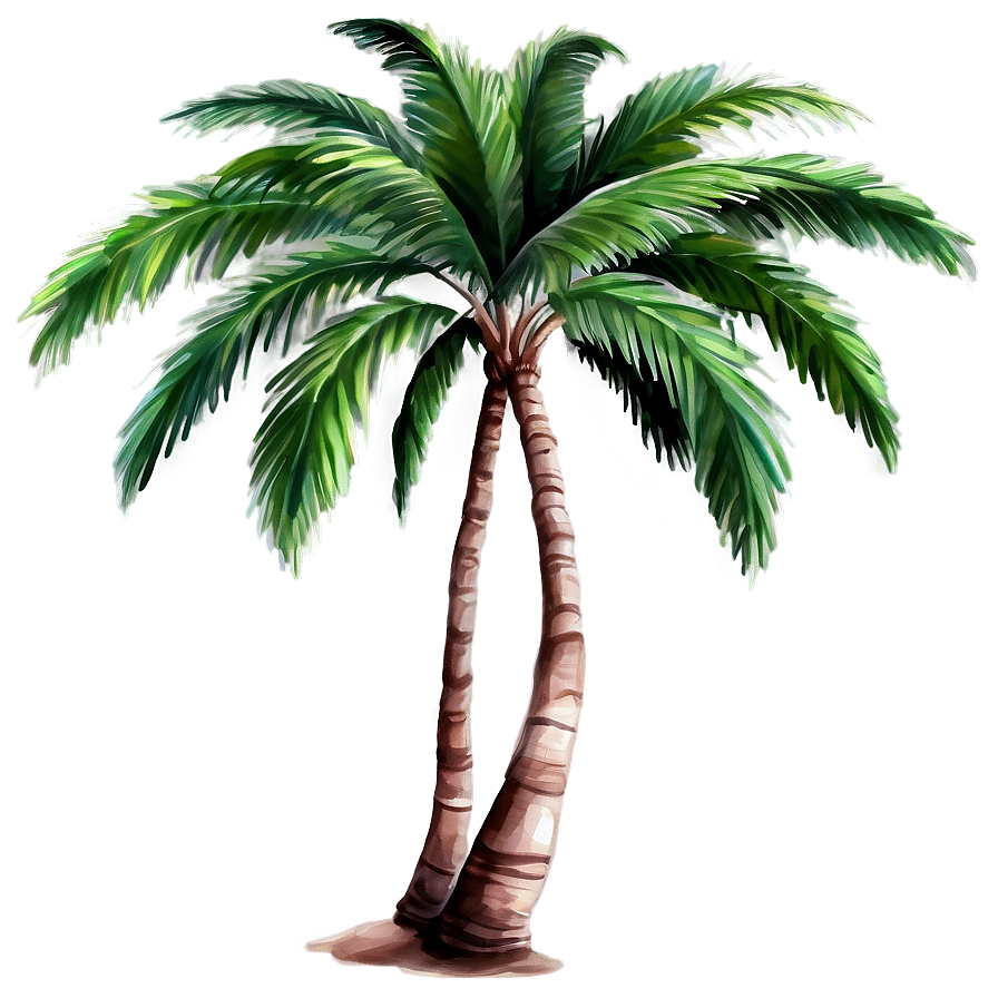 Watercolor Palm Tree PNG 64 PNG with transparent background