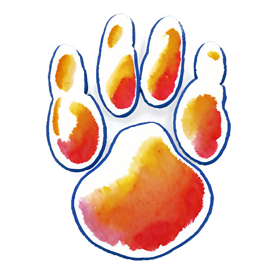 Watercolor Paw Print Art PNG bdy PNG with transparent background