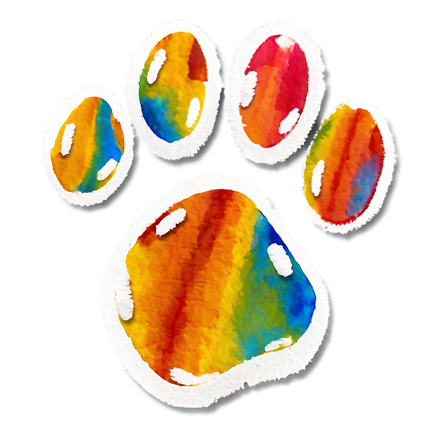 Watercolor Paw Print Art PNG qoq37 PNG with transparent background