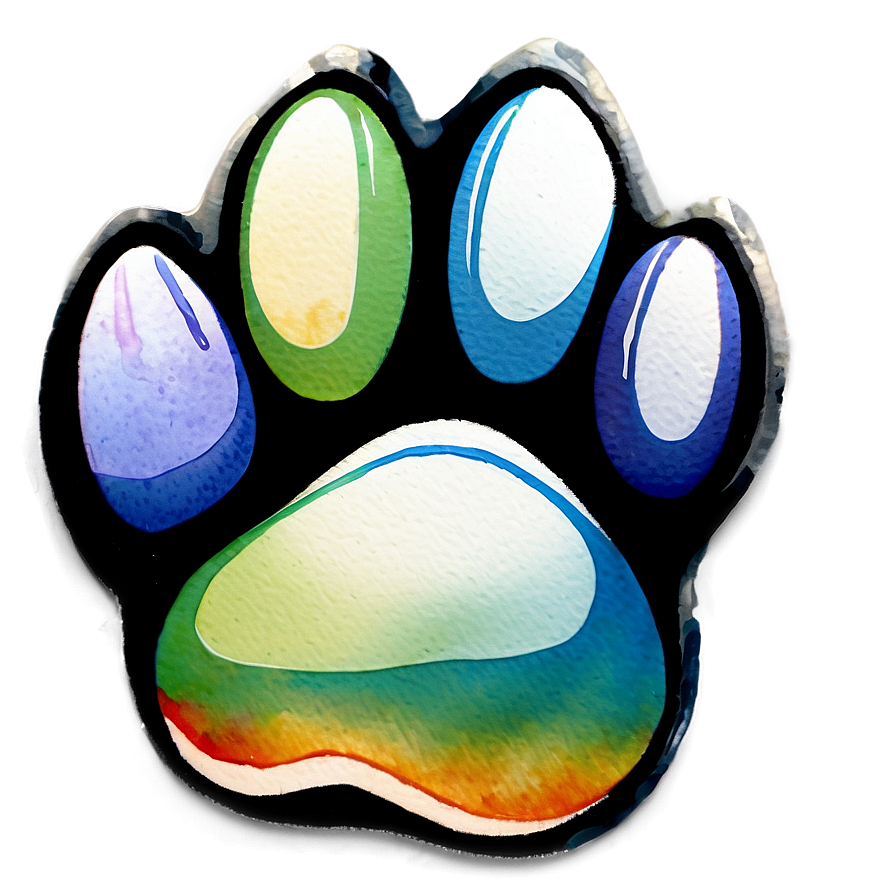 Watercolor Paw Print Art Png Tvb30