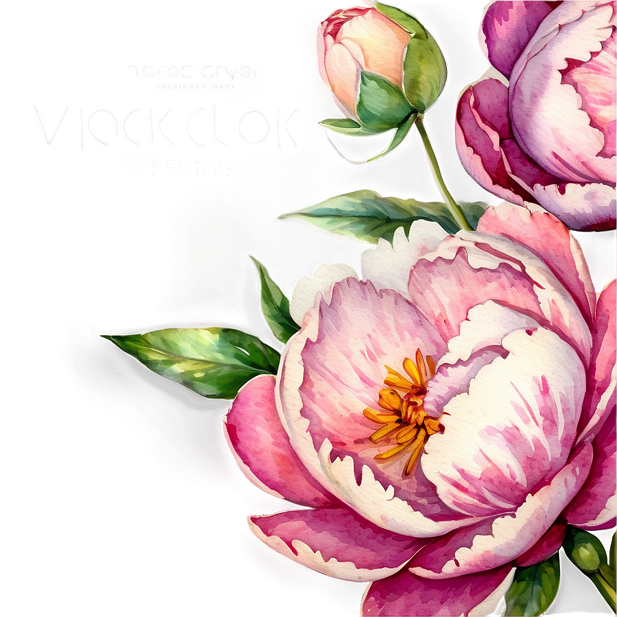 Watercolor Peonies Graphic Png 34