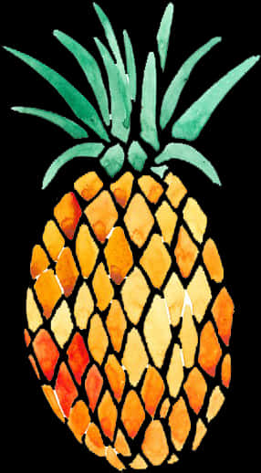 Watercolor Pineapple Artwork