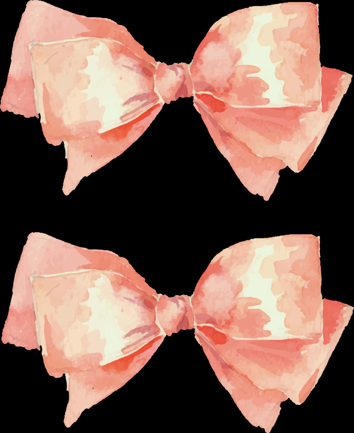 Watercolor Pink Bows PNG with transparent background