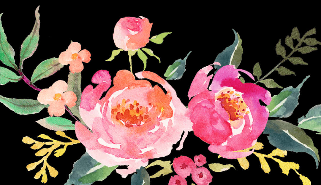 Watercolor_ Pink_ Flowers_ Artwork