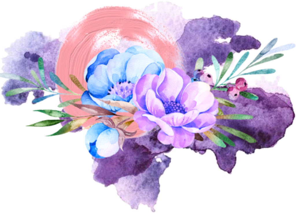 #watercolor #flowers #purple #pink #bluelight #aesthetic - Purple Watercolor Flowers Transparent, HD Png Download PNG with transparent background