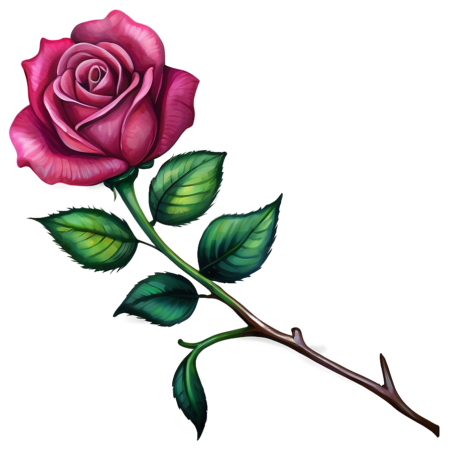 Watercolor Rose Tattoo Drawing PNG 05252024 PNG with transparent background