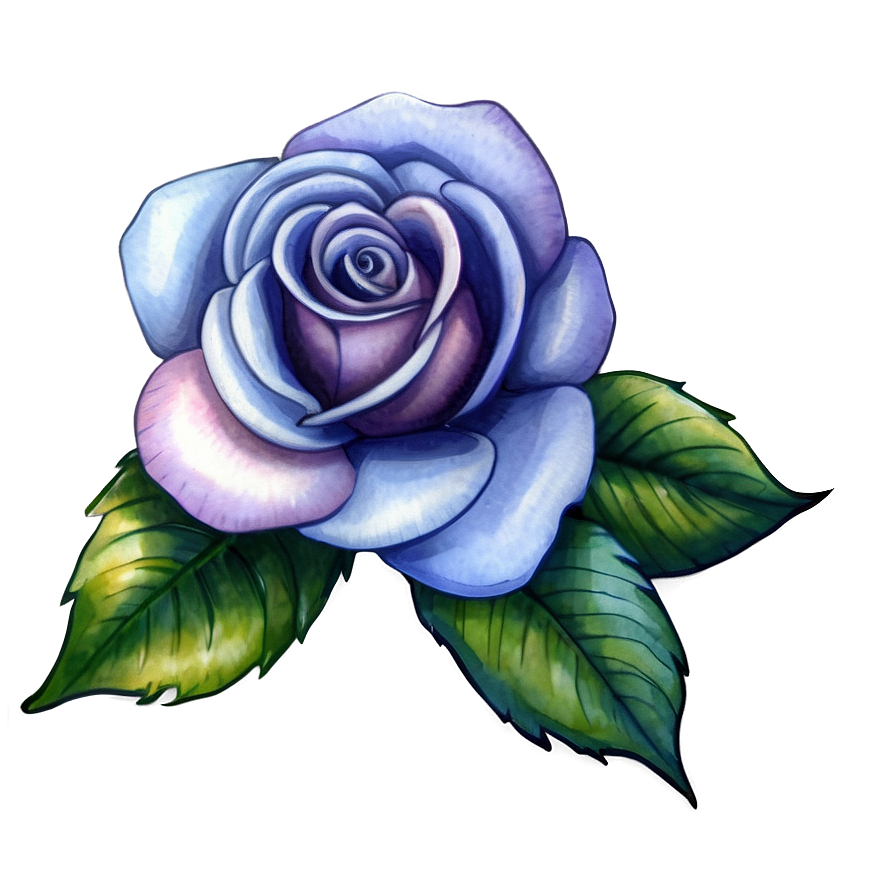 Watercolor Rose Tattoo Drawing Png 45