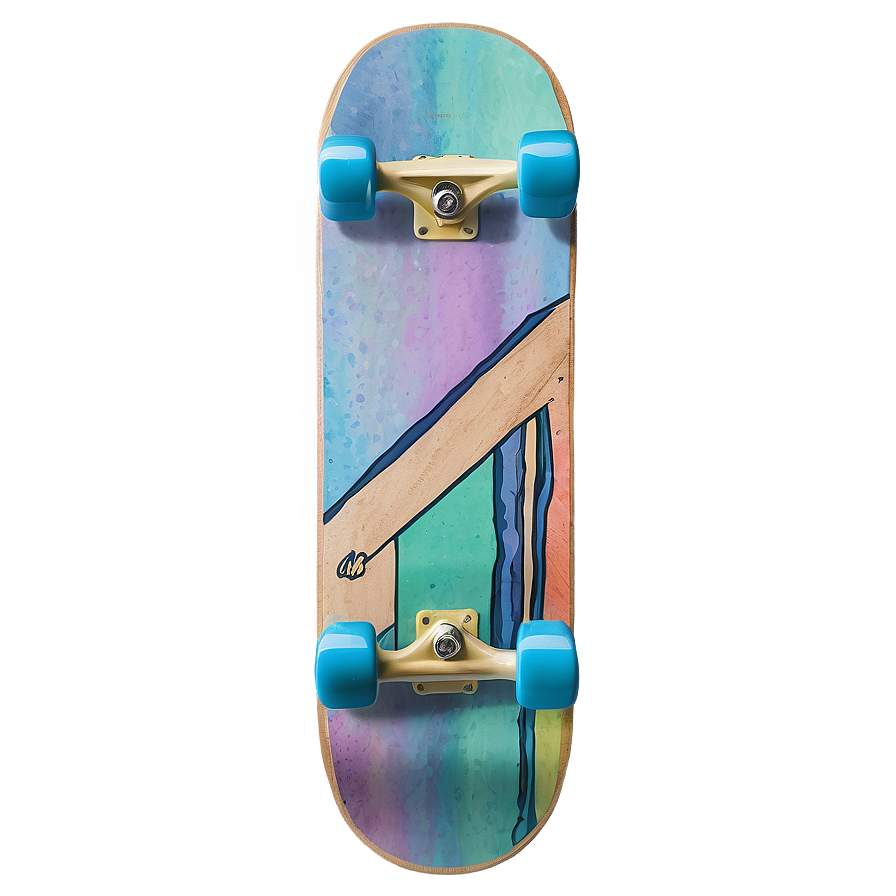 Watercolor Skateboard Deck Artwork Png 06282024