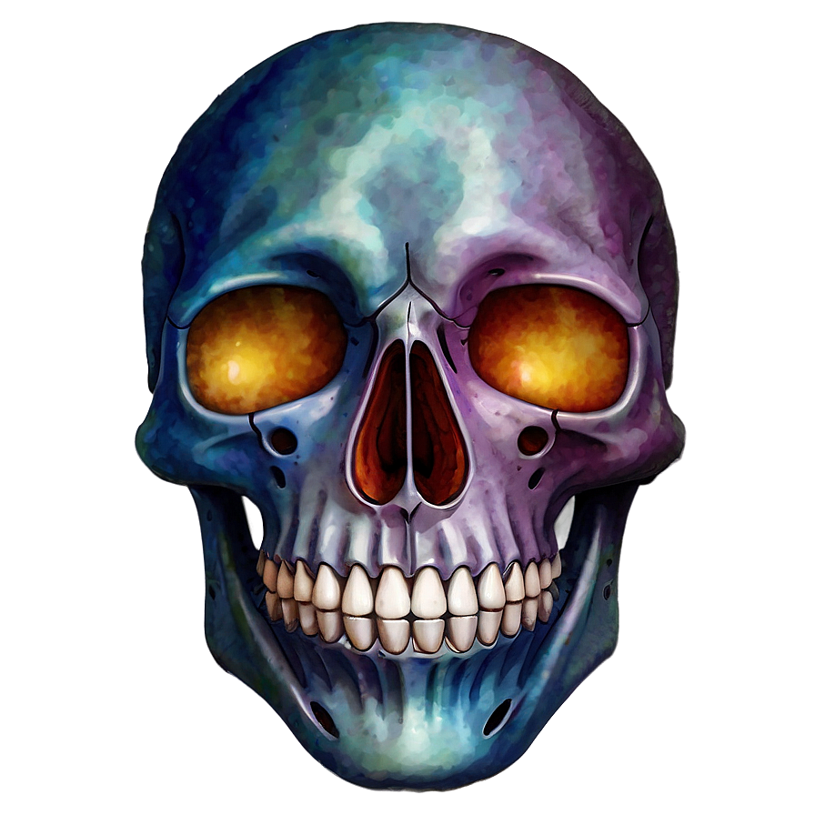 Watercolor Skull Face Effect Png 93