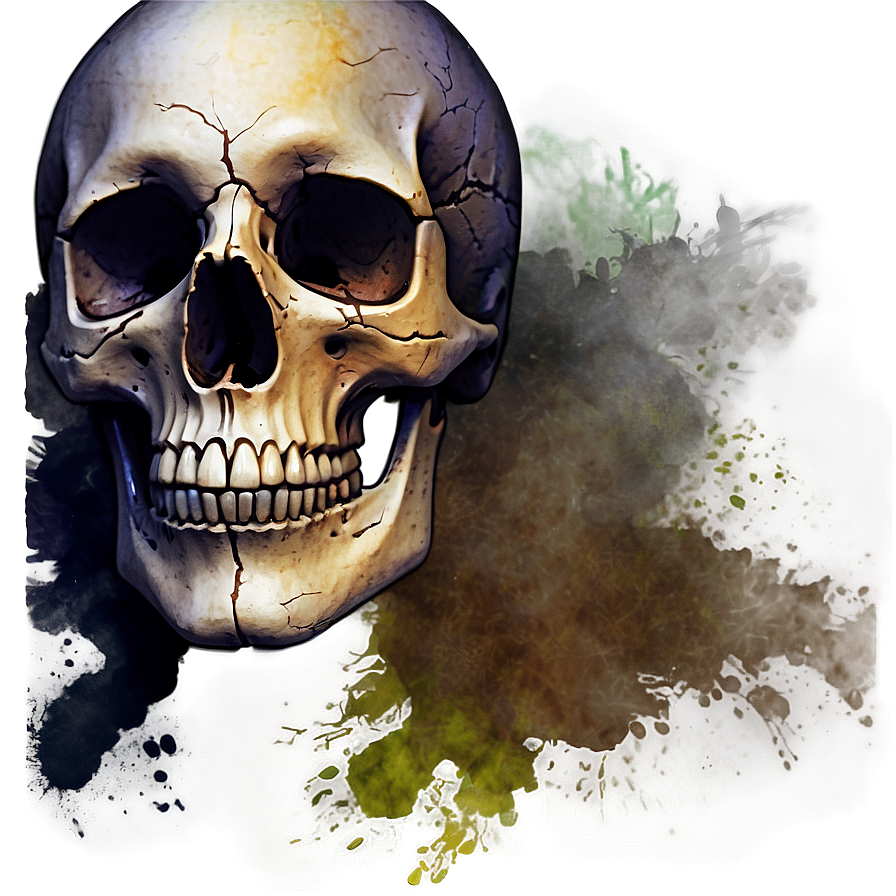 Watercolor Skull Face Effect Png Kwi59