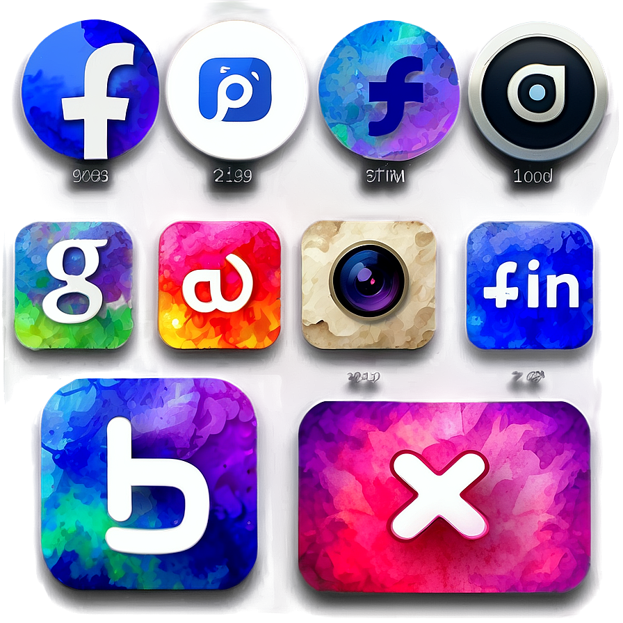 Watercolor Social Media Icons Png Vjb77