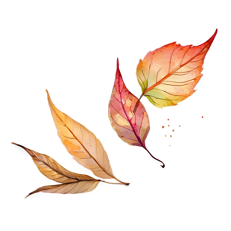 Watercolor Style Fallen Leaves Png Kgc17