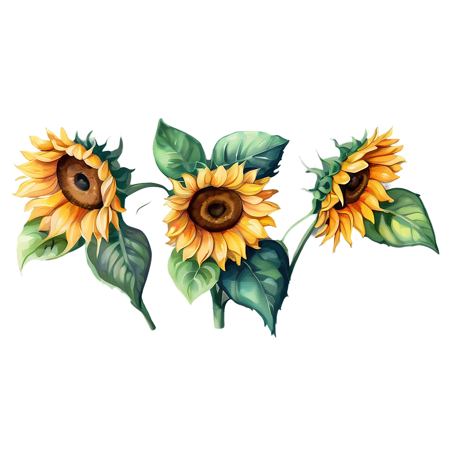 Watercolor Sunflower Illustration PNG yrl34 PNG image with a transparent background, free high-resolution download