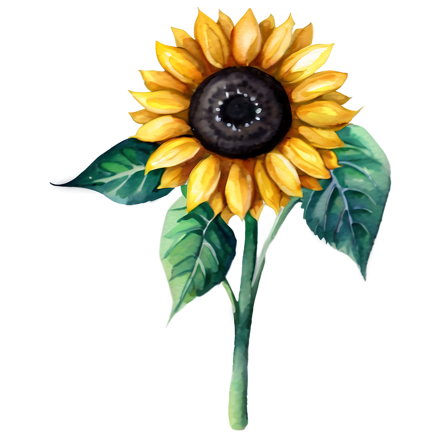 Watercolor Sunflower Png Kot