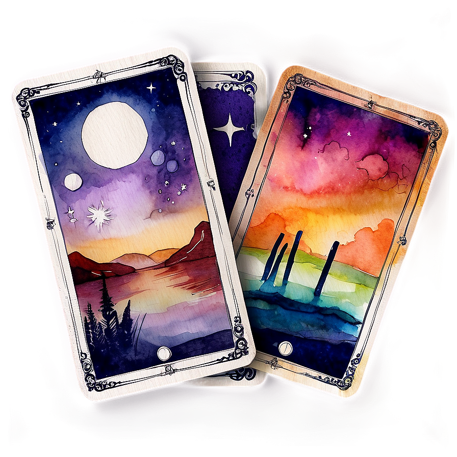 Watercolor Tarot Cards Png Fit