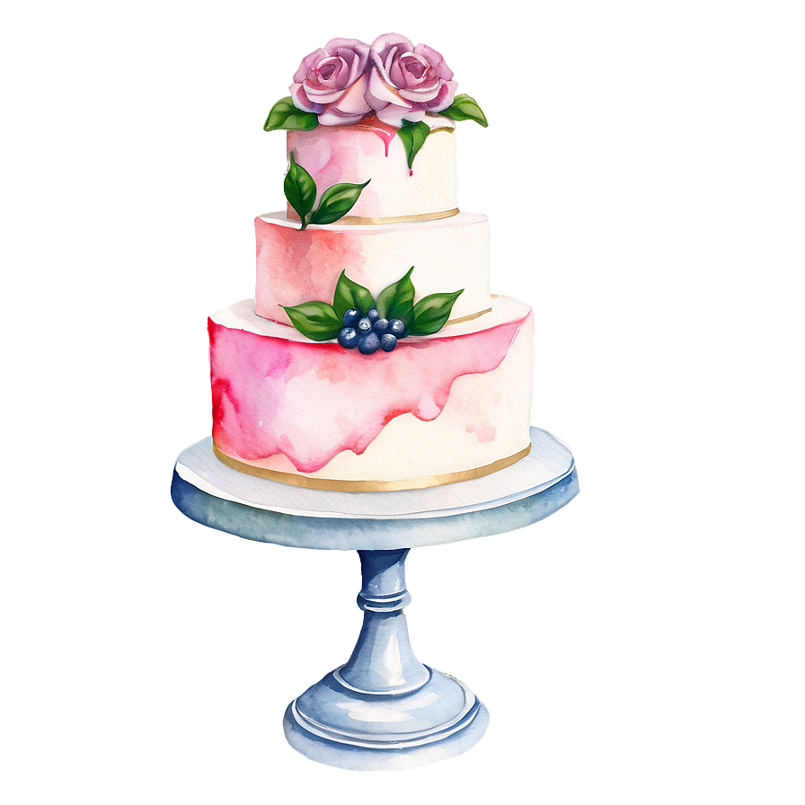 Watercolor Wedding Cake Png Qkk64