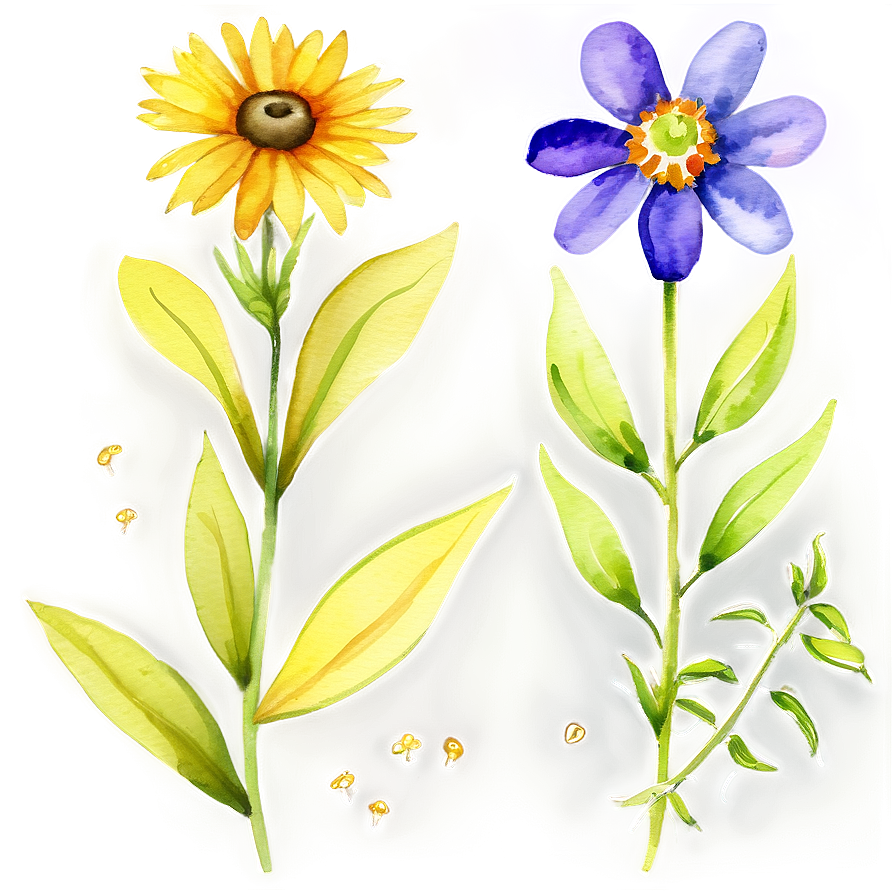 Watercolor Wildflowers Clipart Png Awx