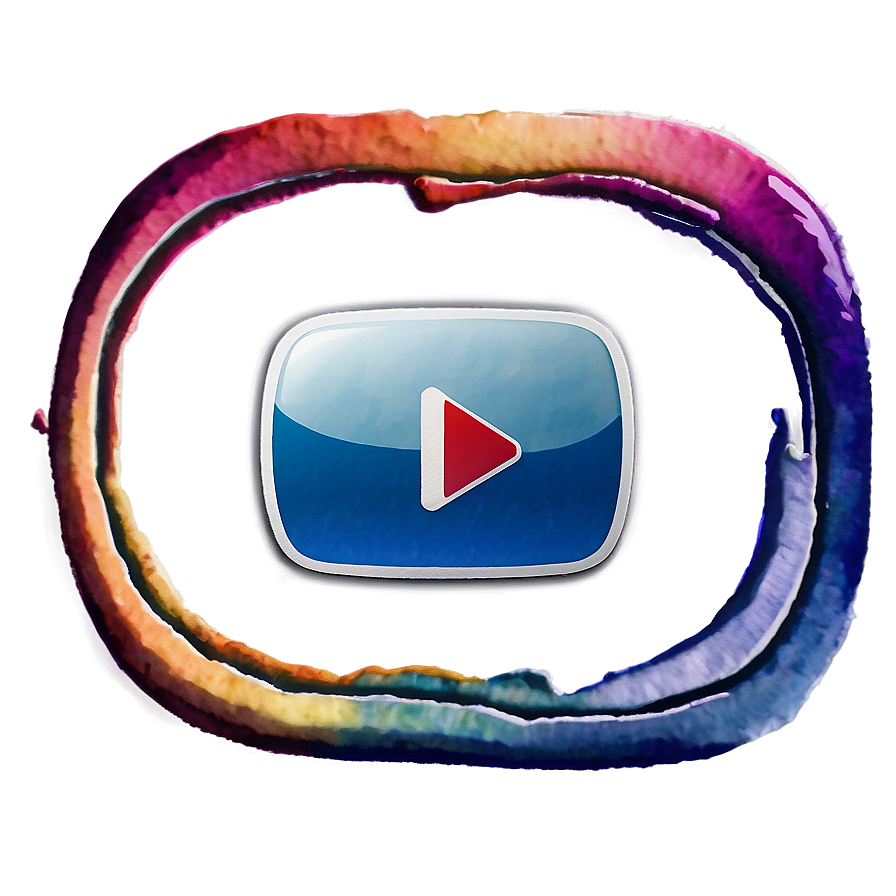 Watercolor Youtube Logo Art PNG jfr PNG with transparent background