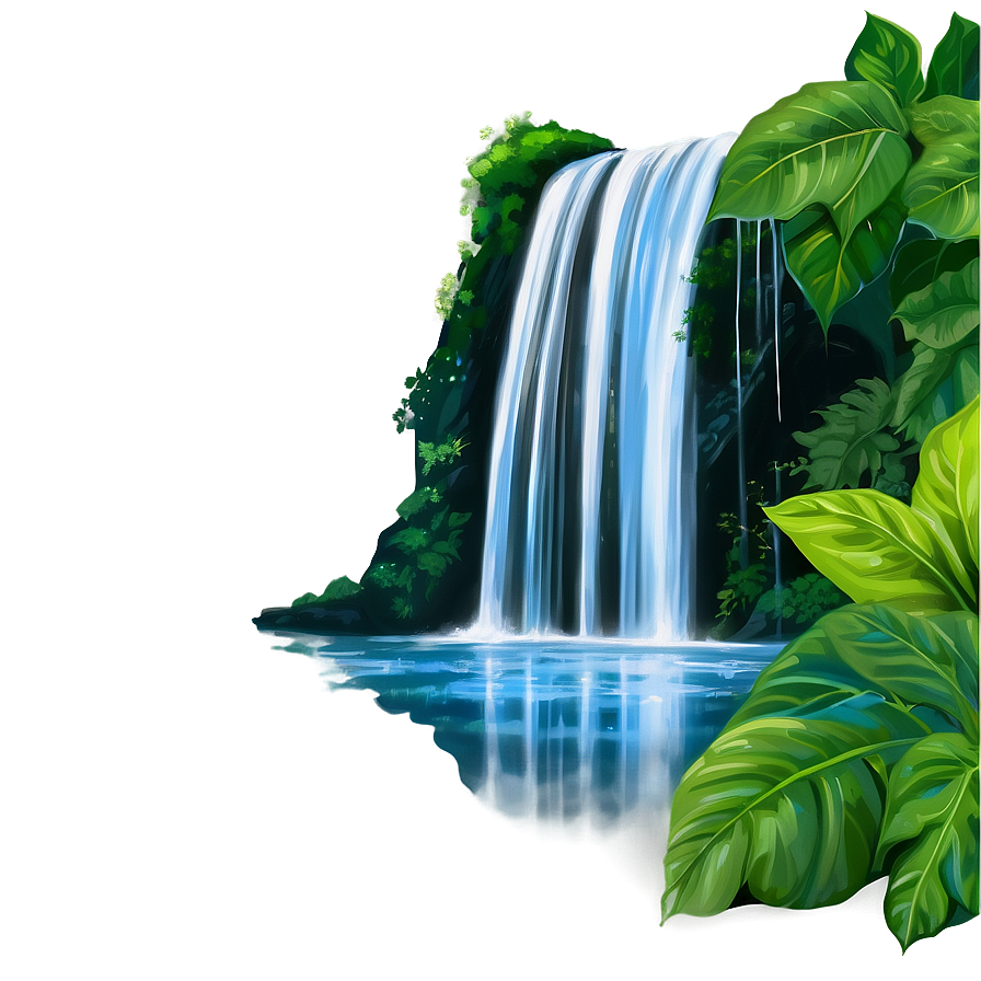 Waterfall In Lush Greenery Png 05212024