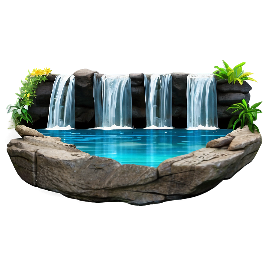 Waterfall With Crystal Clear Pool Png 05212024