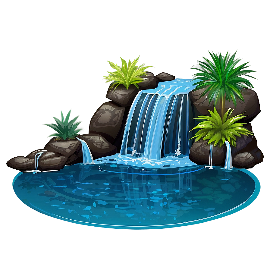 Waterfall With Crystal Clear Pool Png Jix