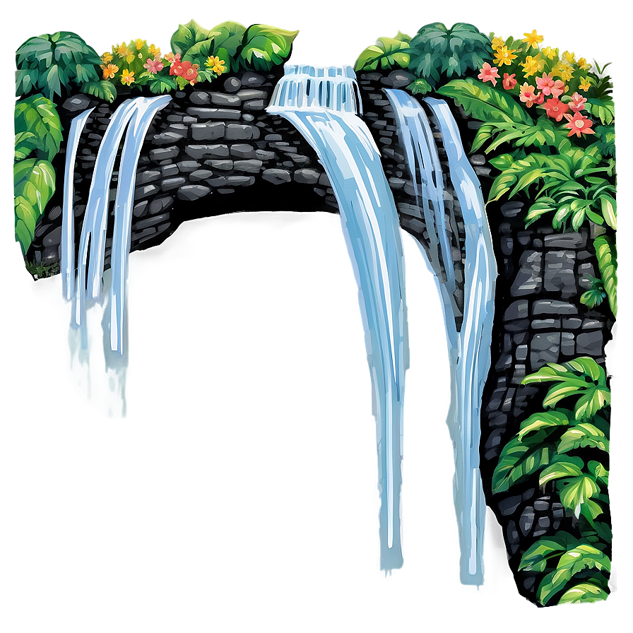 Waterfall With Natural Arch Png Lss