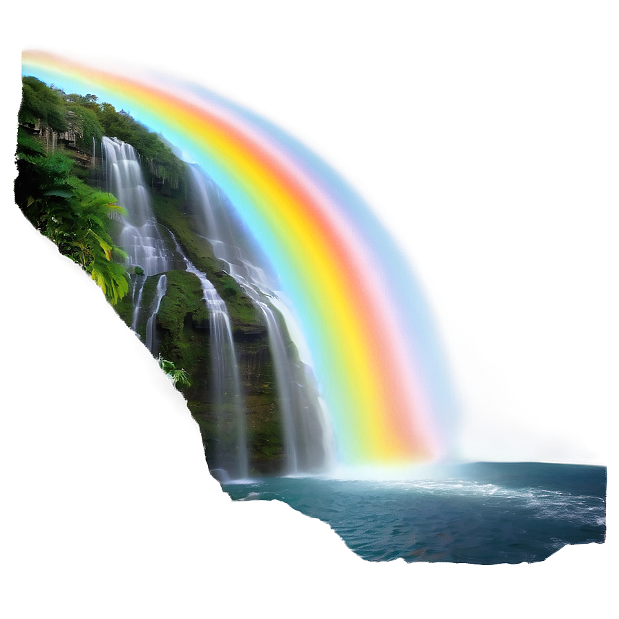 Waterfall With Rainbow Png Ill58