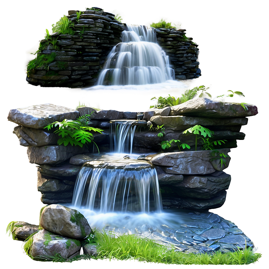 Waterfall With Stone Pathway Png 35