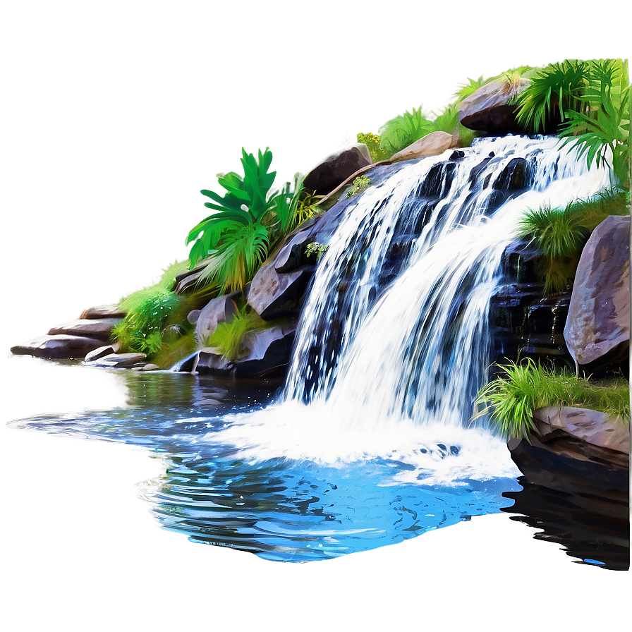 Waterfall With Swirling Waters Png Wiu