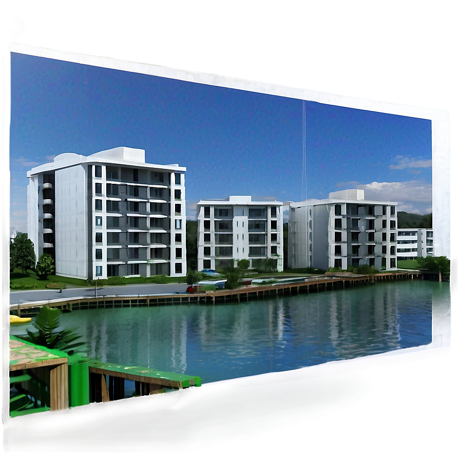 Waterfront Apartment Scene Png Svd