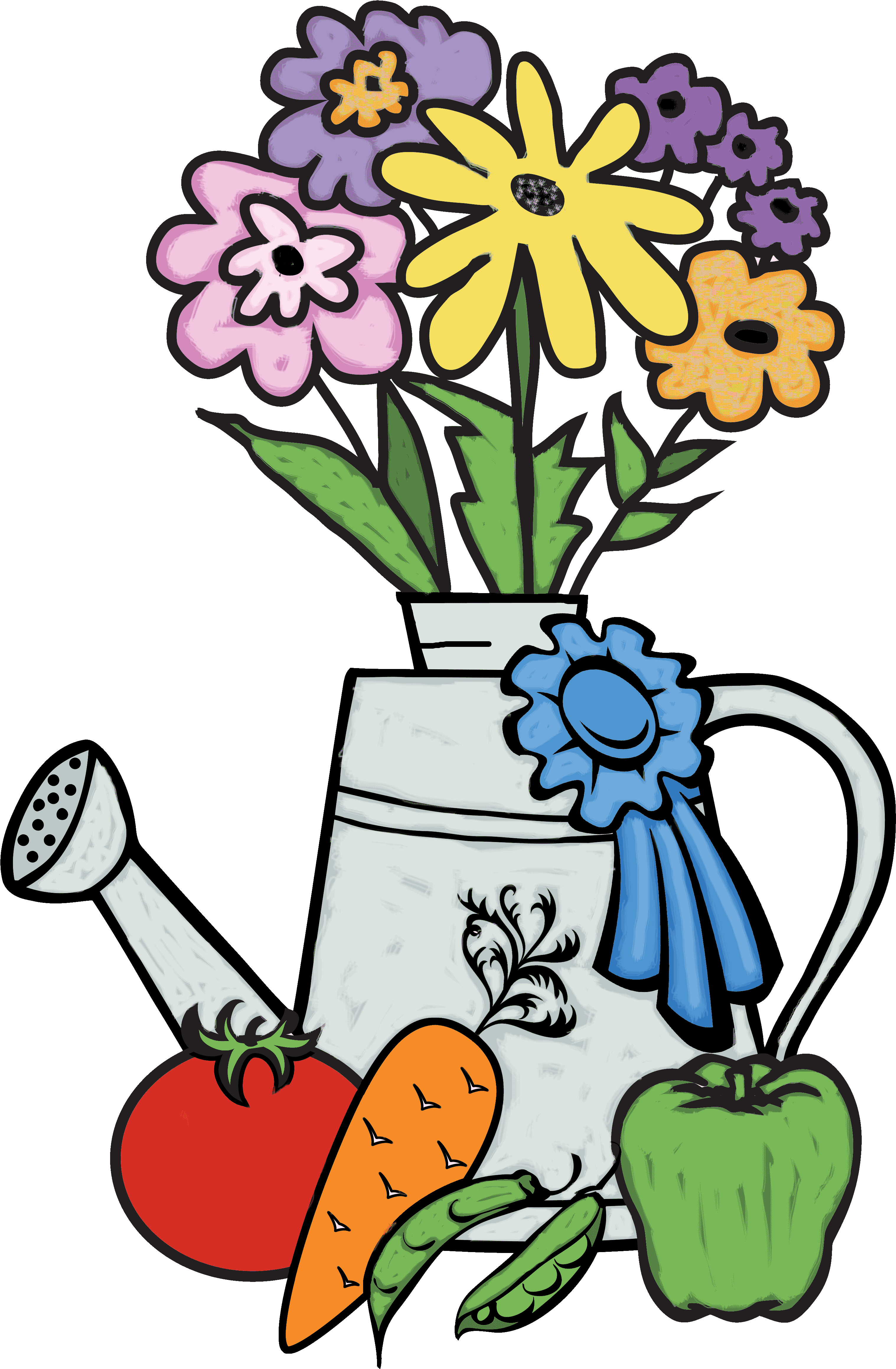 Watering Can Garden Vegetables Flowers