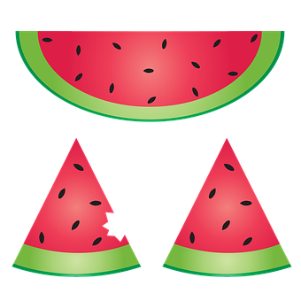 Watermelon Slices Graphic PNG image with a transparent background, free high-resolution download