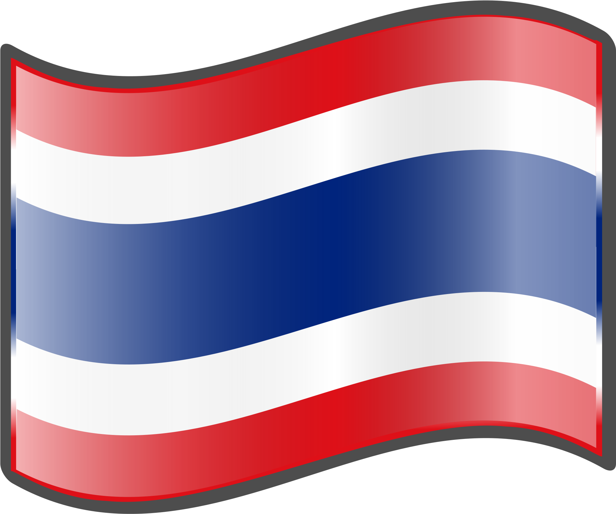 Waving Flagof Thailand PNG with transparent background