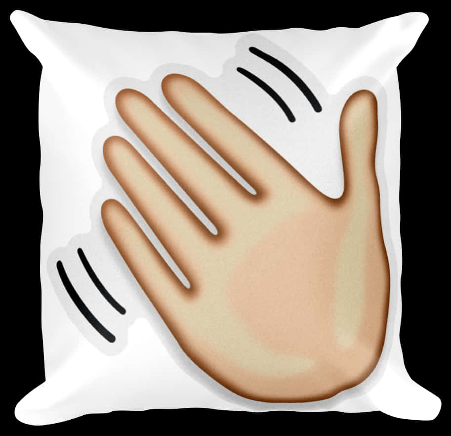Waving Hand Pillow Emoji PNG image with a transparent background, free high-resolution download