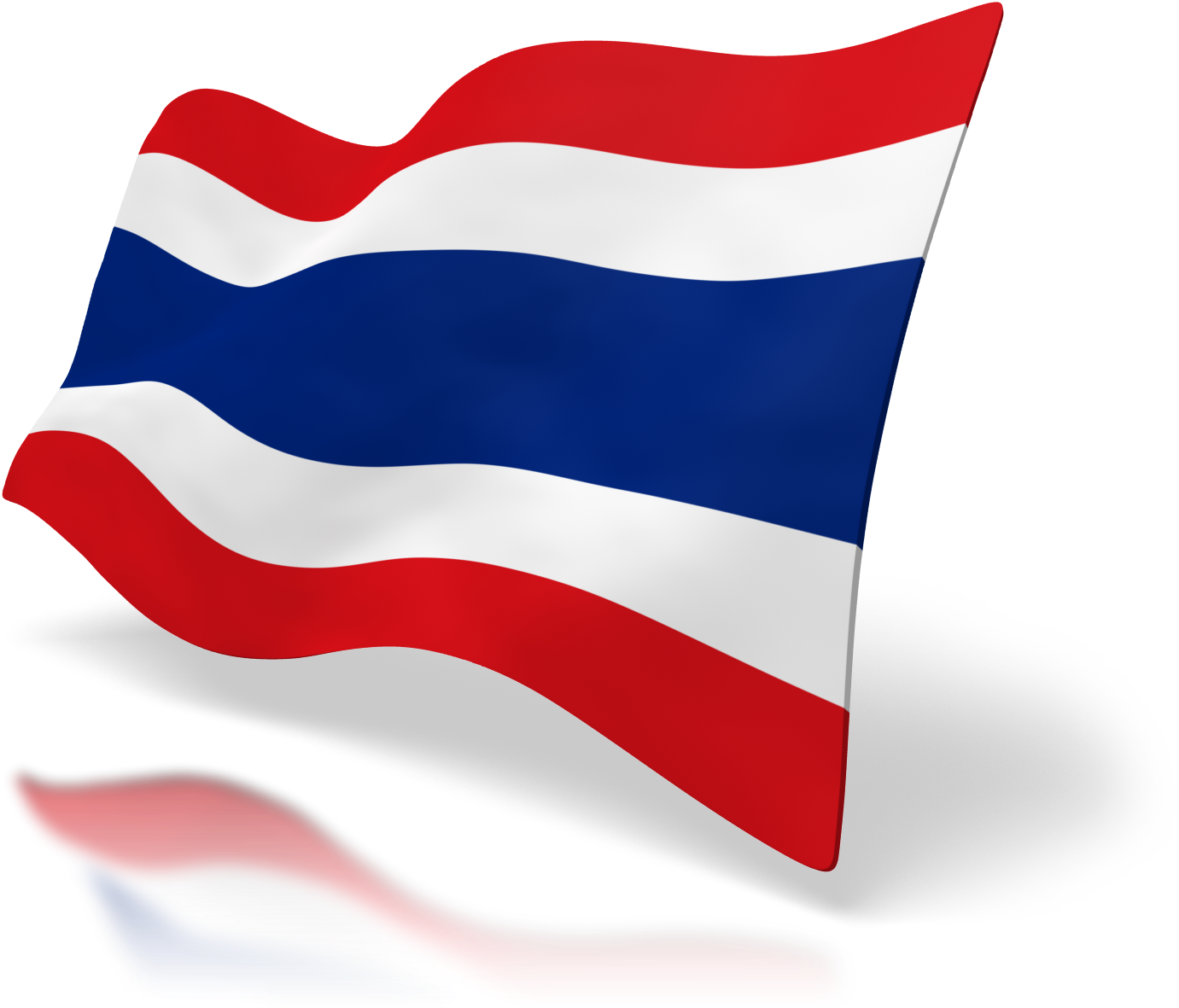 Waving Thai Flag PNG with transparent background
