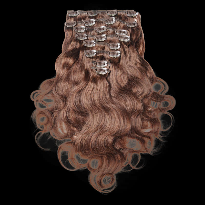 Wavy Hair Extensionson Black Background