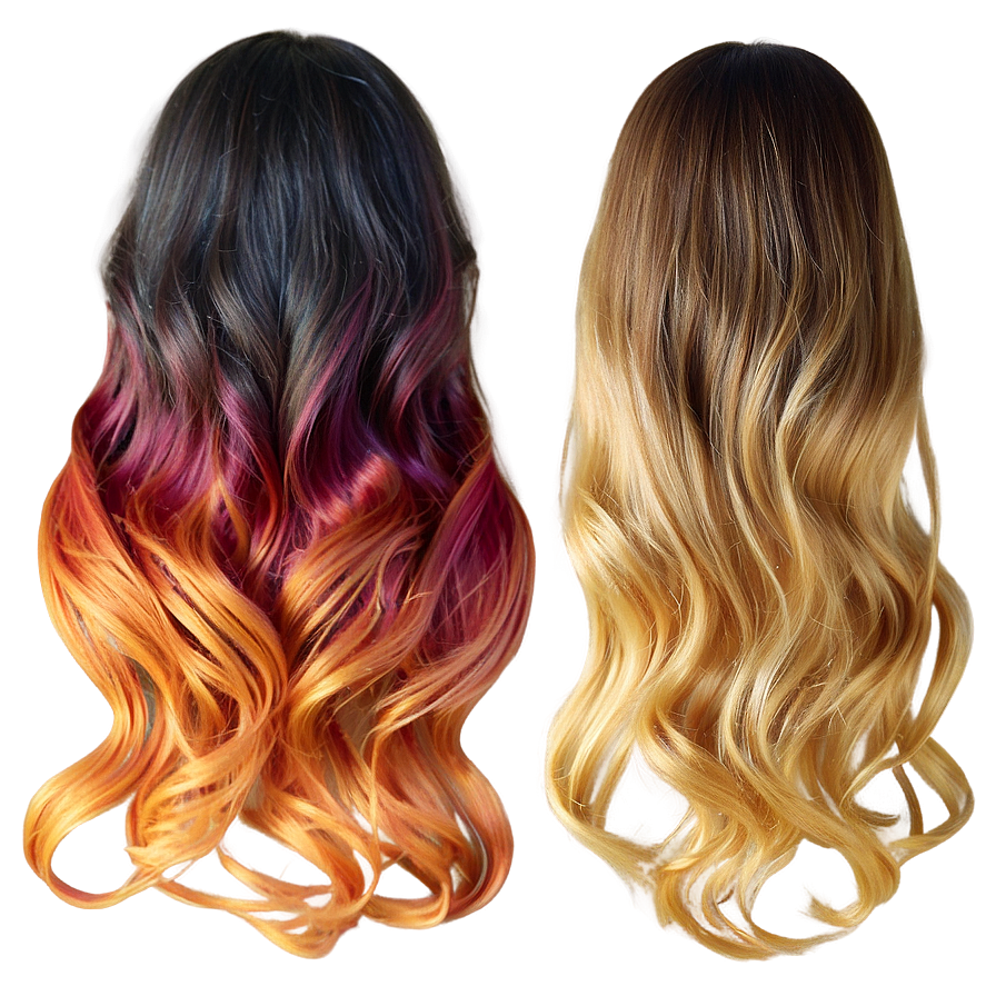 Wavy Hair Ombre Effect Png 44