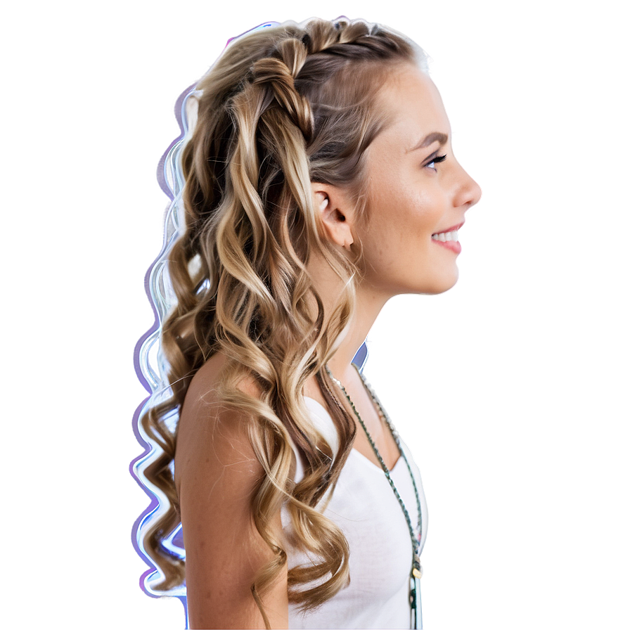 Wavy Hair Waterfall Braid Png 79