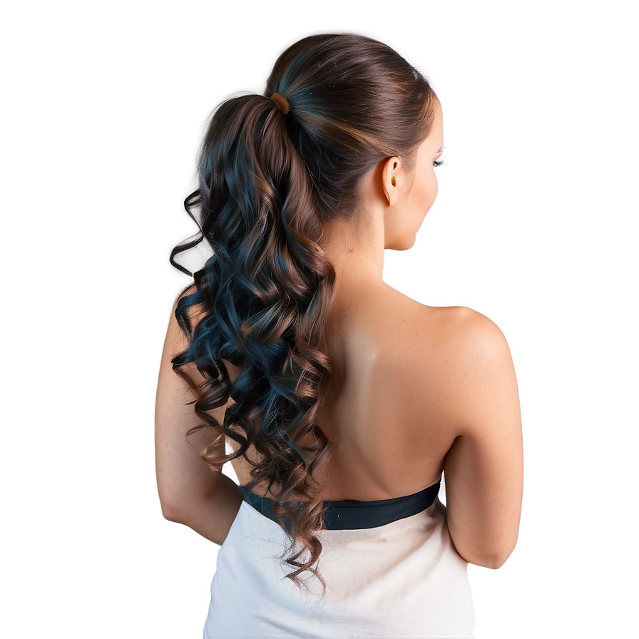 Wavy Ponytail Beauty Png 51