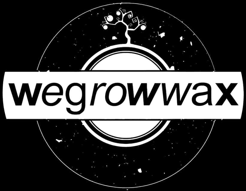 We Grow Wax Logo Blackand White PNG with transparent background