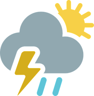 Weather Icon Cloud Lightning Rain Sun PNG with transparent background