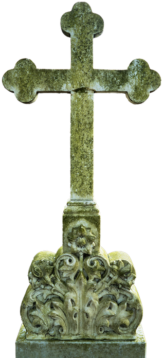 Weathered Graveyard Cross PNG with transparent background