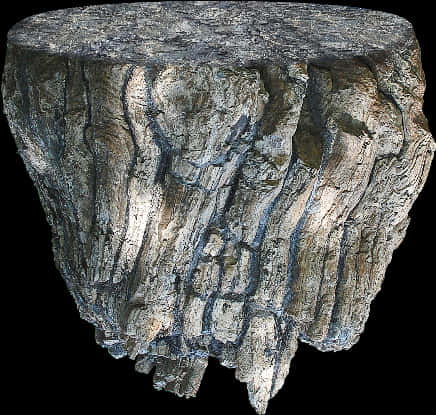 Weathered Stump Rock Texture PNG with transparent background