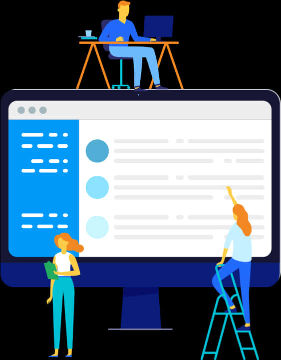 Website Development Team Illustration PNG image with a transparent background, free high-resolution download