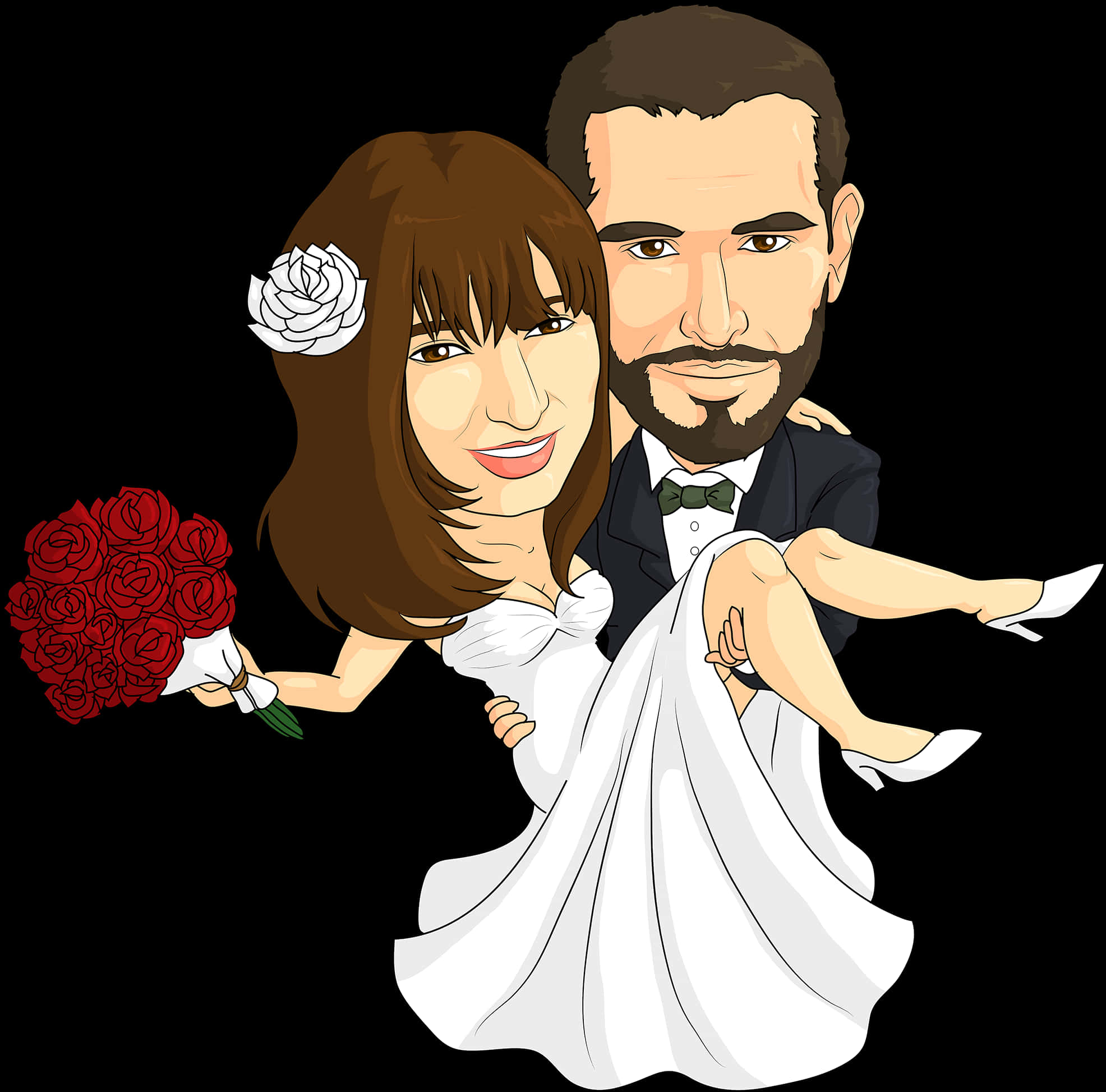 Wedding Caricature Couple Illustration