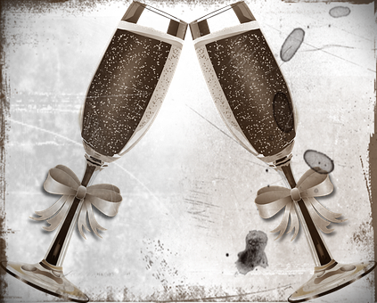 Wedding Champagne Toast PNG with transparent background