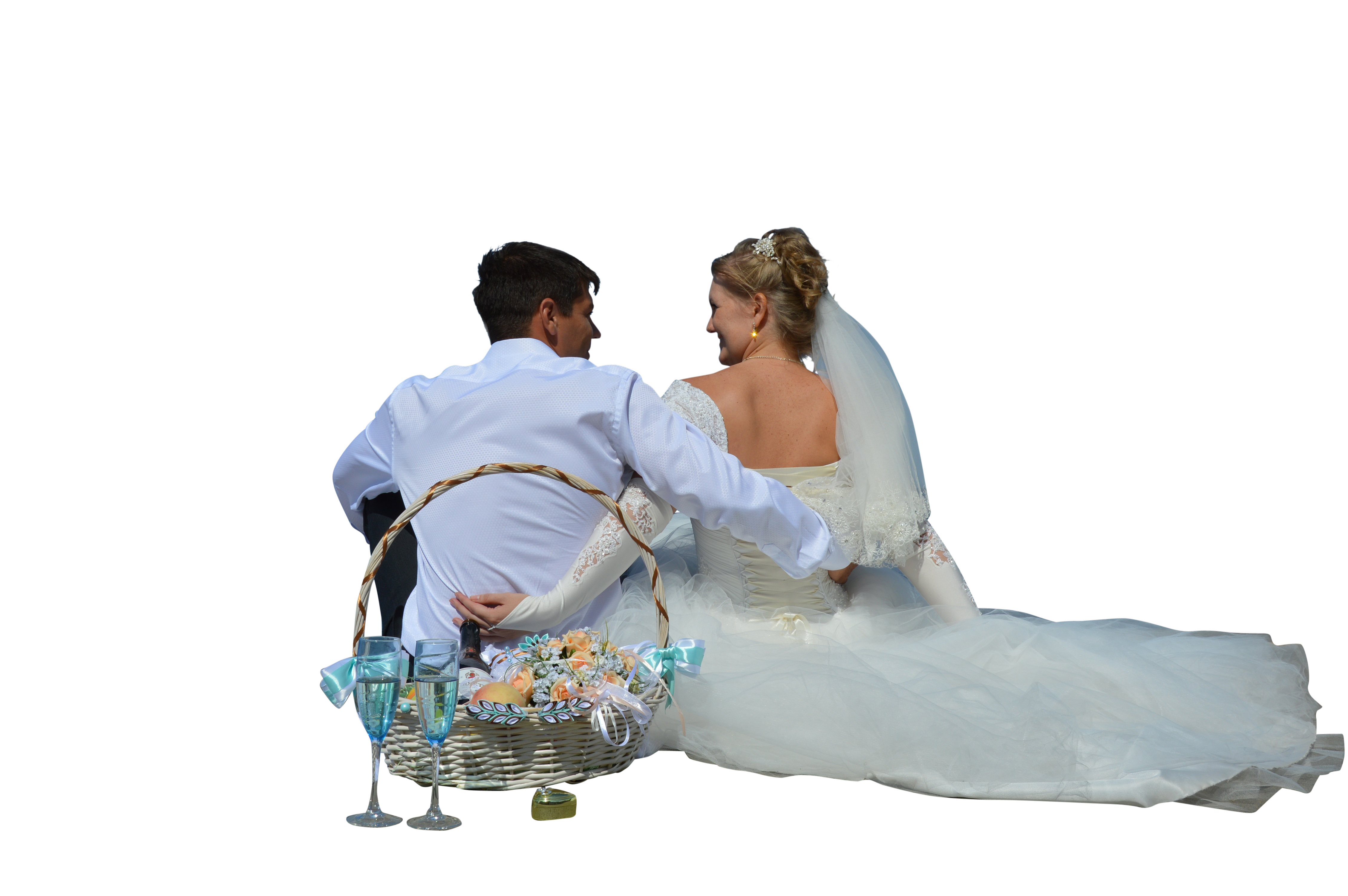 Wedding Couple Sharing Moment PNG with transparent background