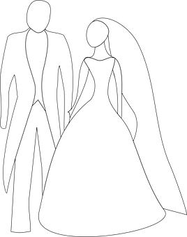 Wedding Couple Silhouette PNG image with a transparent background, free high-resolution download